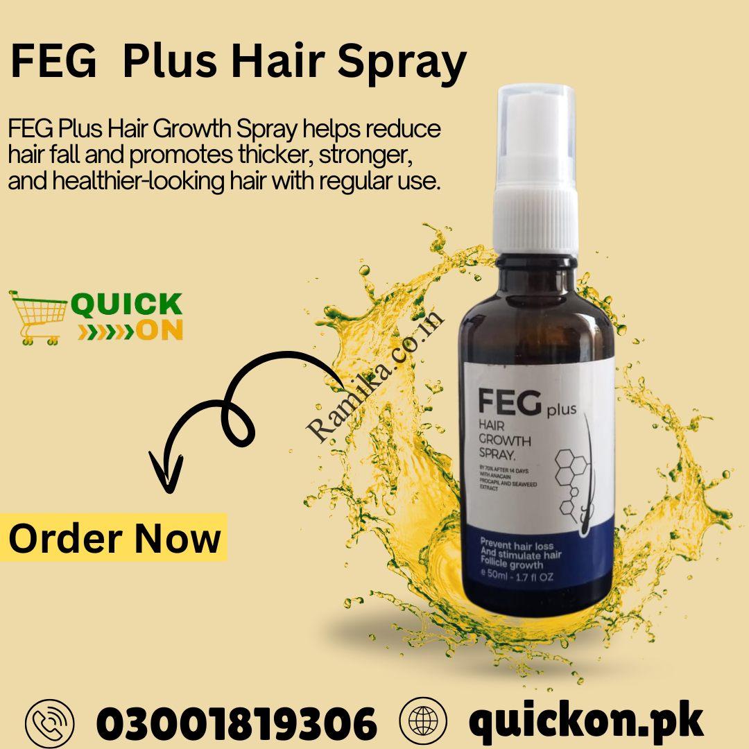 FEG Plus Hair Growth Spray 50ml – Ultimate Solution for Hair Regrowth in Pakistan | 03001819306